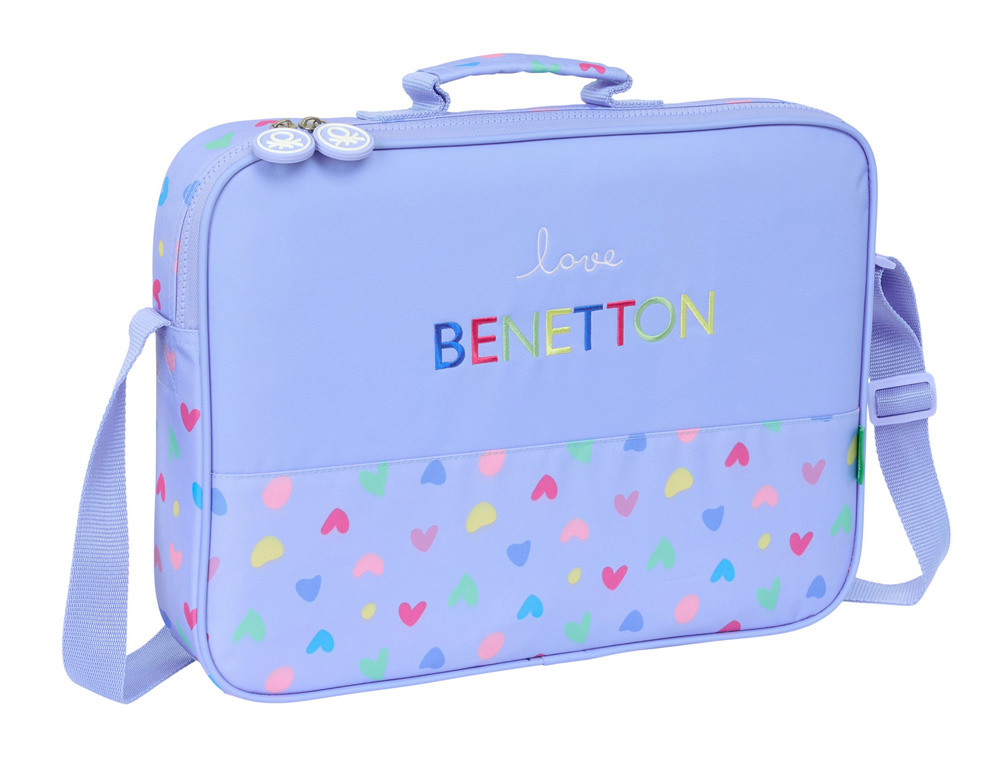 CARTERA ESCOLAR SAFTA EXTRAESCOLARES BENETTON LILA 280X380X60 MM