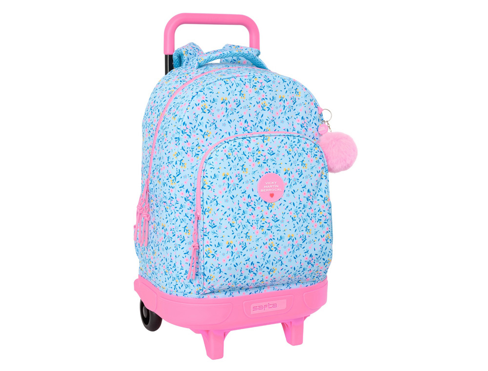 MOCHILA SAFTA GRANDE CON RUEDAS COMPACT EXTRAIBLE VICKY MARTIN BERROCAL PARAISO 270X220X100 MM