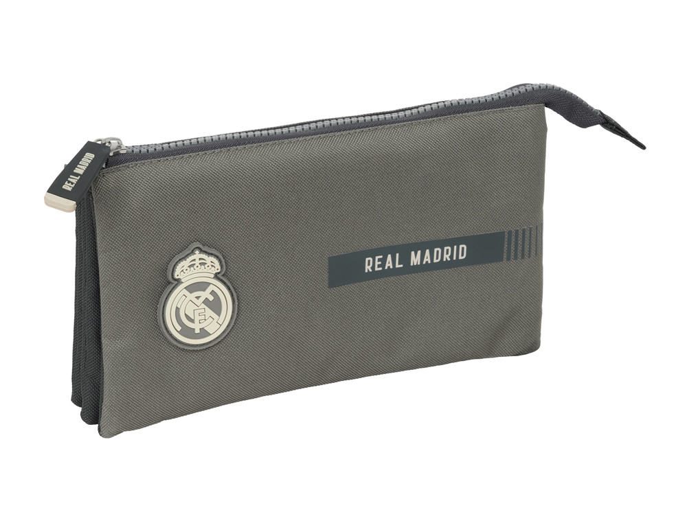 BOLSO ESCOLAR PORTATODO SAFTA TRIPLE REAL MADRID 3 EQUIPACION 24/25 120X220X30 MM